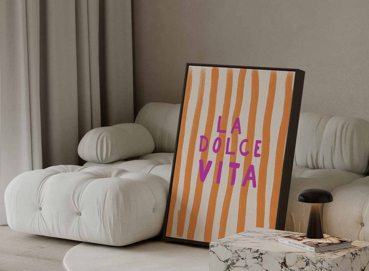 La dolce vita minimal – canvas kunstwerk als wanddecoratie
