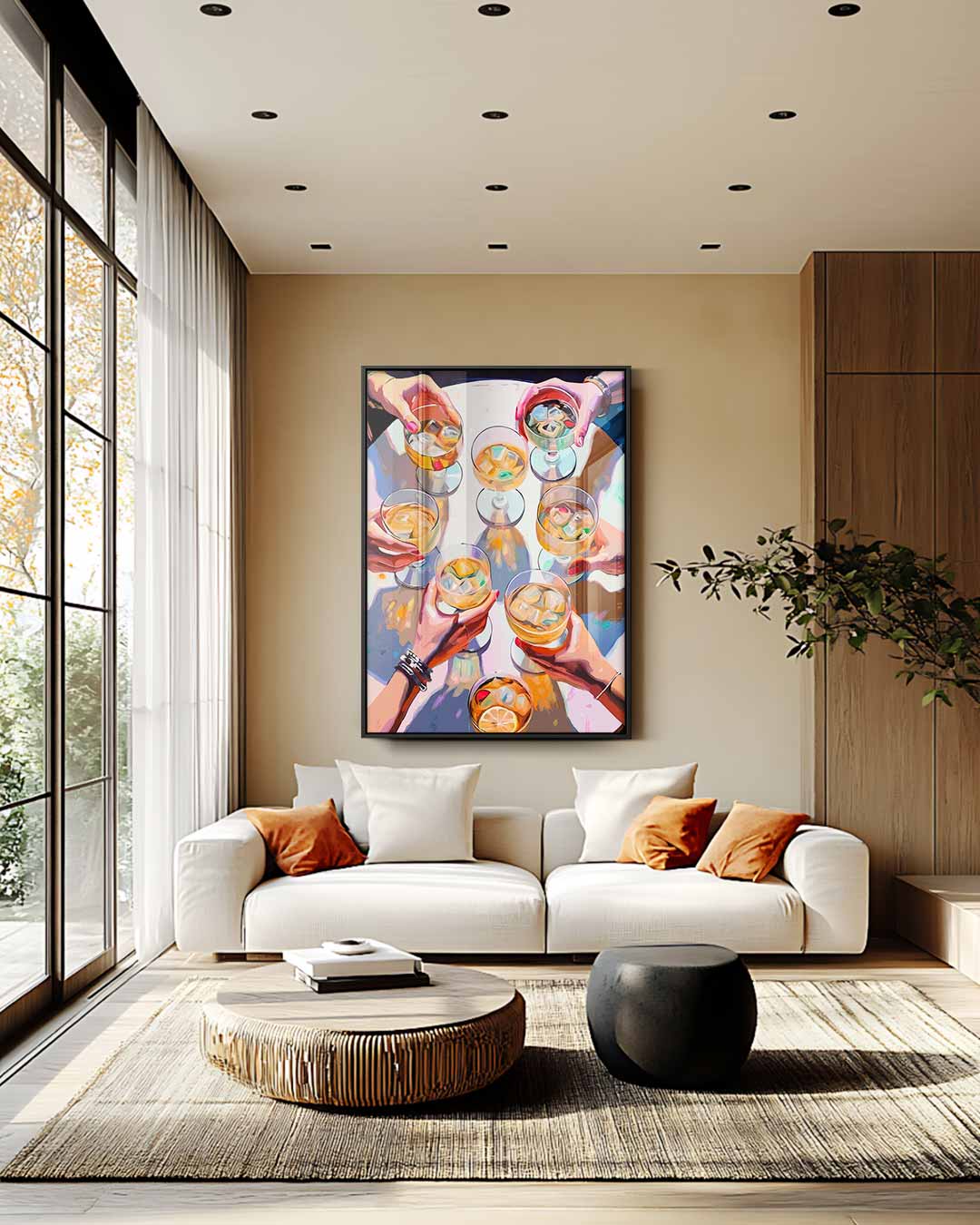 Vriendschapstoast in Kleur – plexiglas wanddecoratie in portret formaat