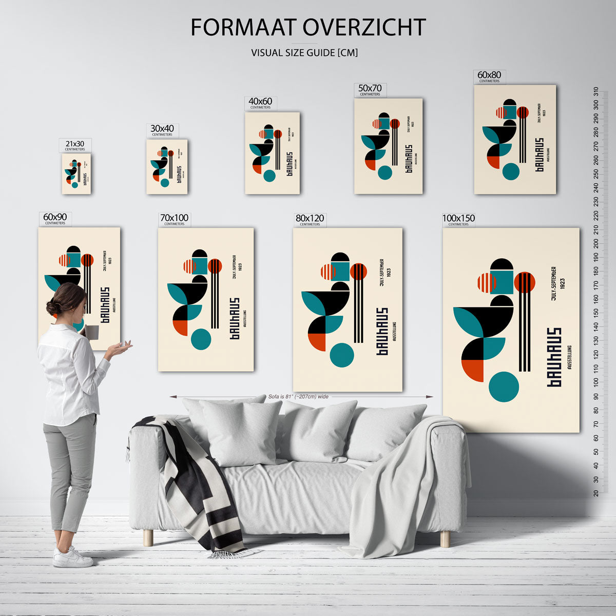 Vorm en balans – geometrische poster in Bauhaus-stijl van WallArtistic