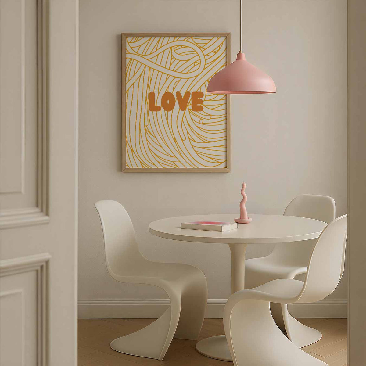 Liefdevolle Gouden Krullen – culinaire wandkunst als portret poster