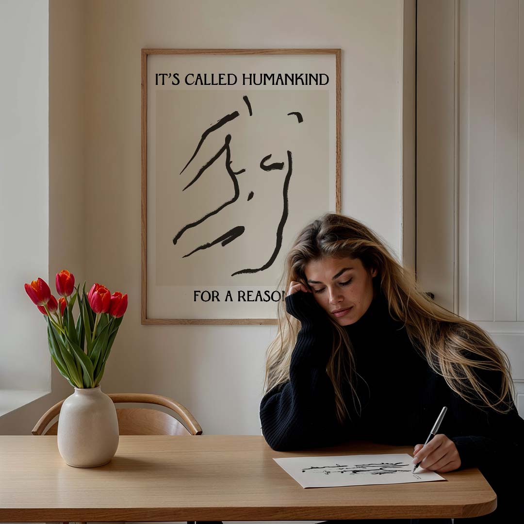 Humankind quote – staande muurposter met tekst en typografie