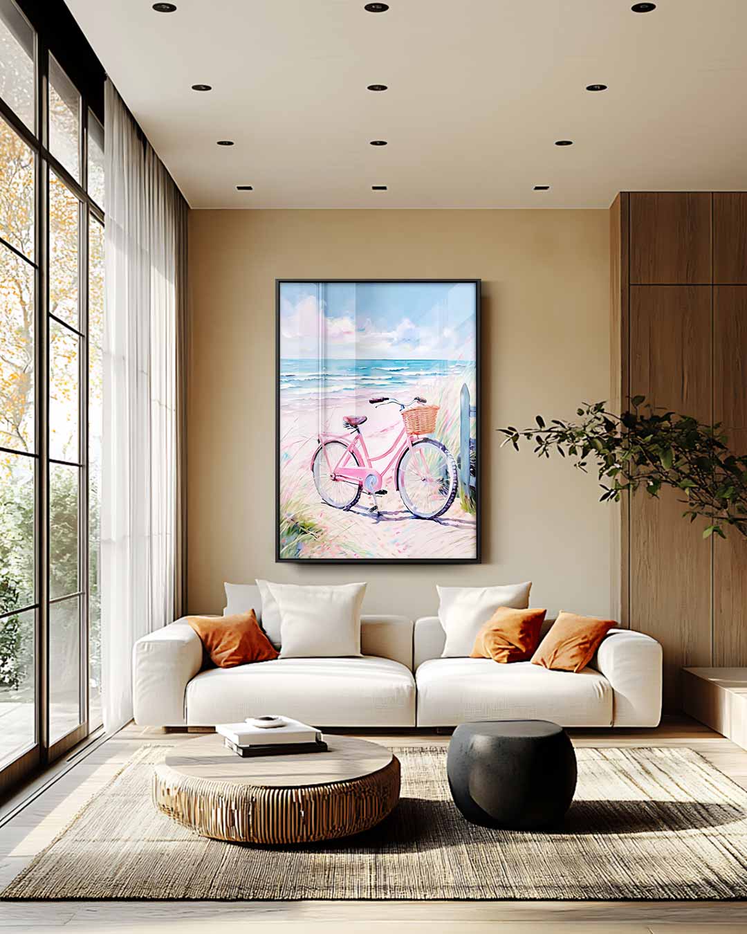Nostalgische Strandfiets – staand kunstwerk voor modern interieur