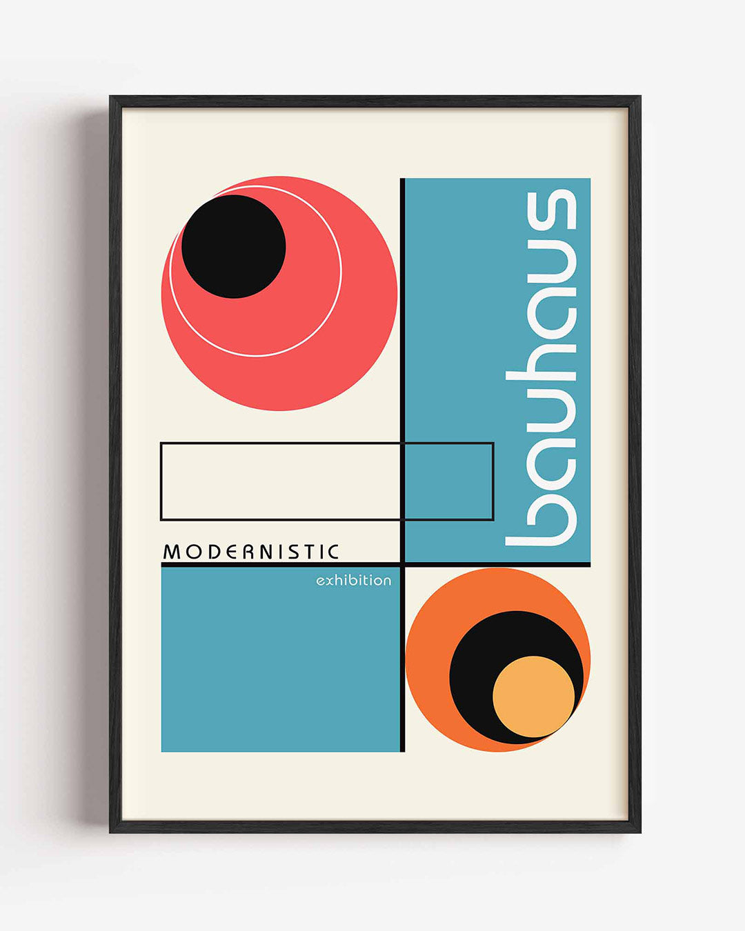 Vormen en vlakkenspel – staande Bauhaus poster als wanddecoratie