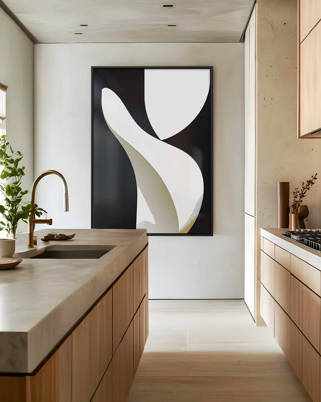 Minimalistische Abstracte Vormen – dibond wanddecoratie in staand formaat