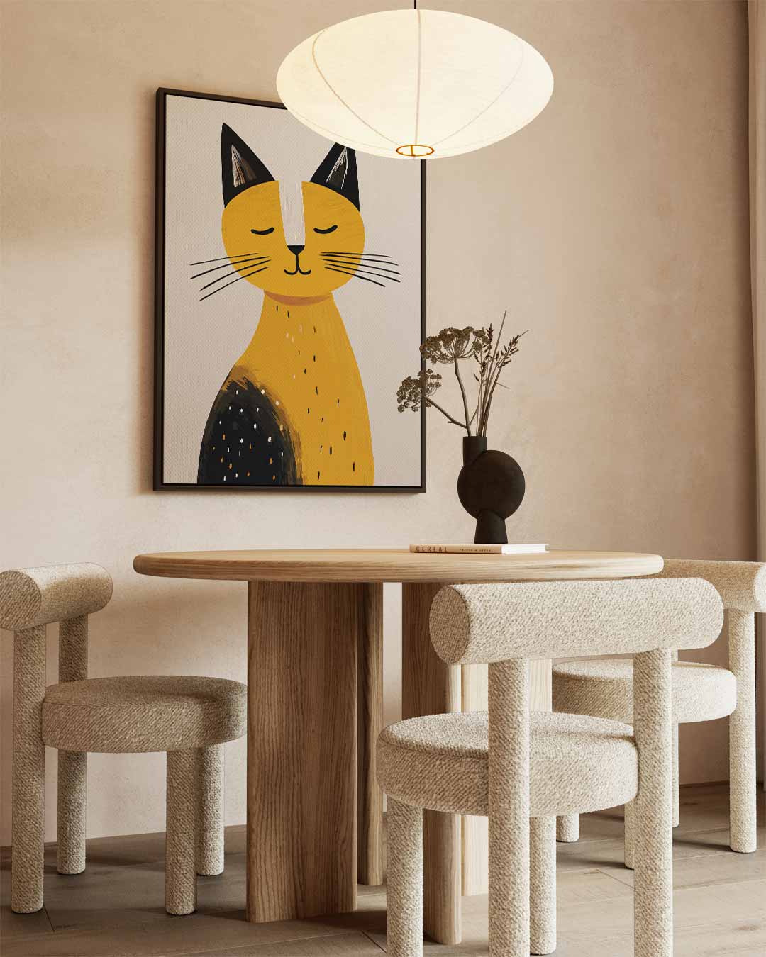 Slaperige Kat Illustratie – staand kunstwerk voor modern interieur