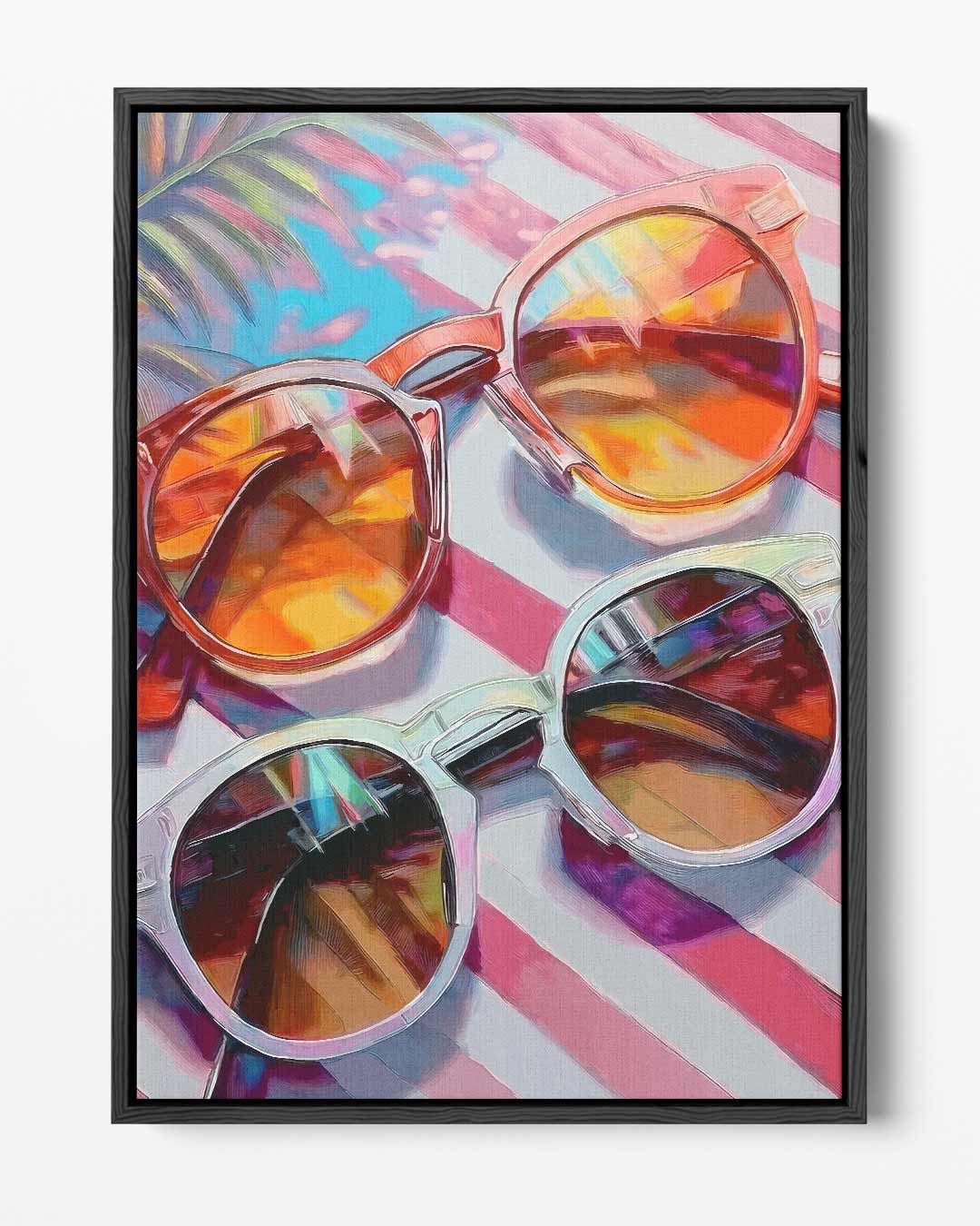 Zonnige Zomerbrillen – portret kunstwerk als wanddecoratie