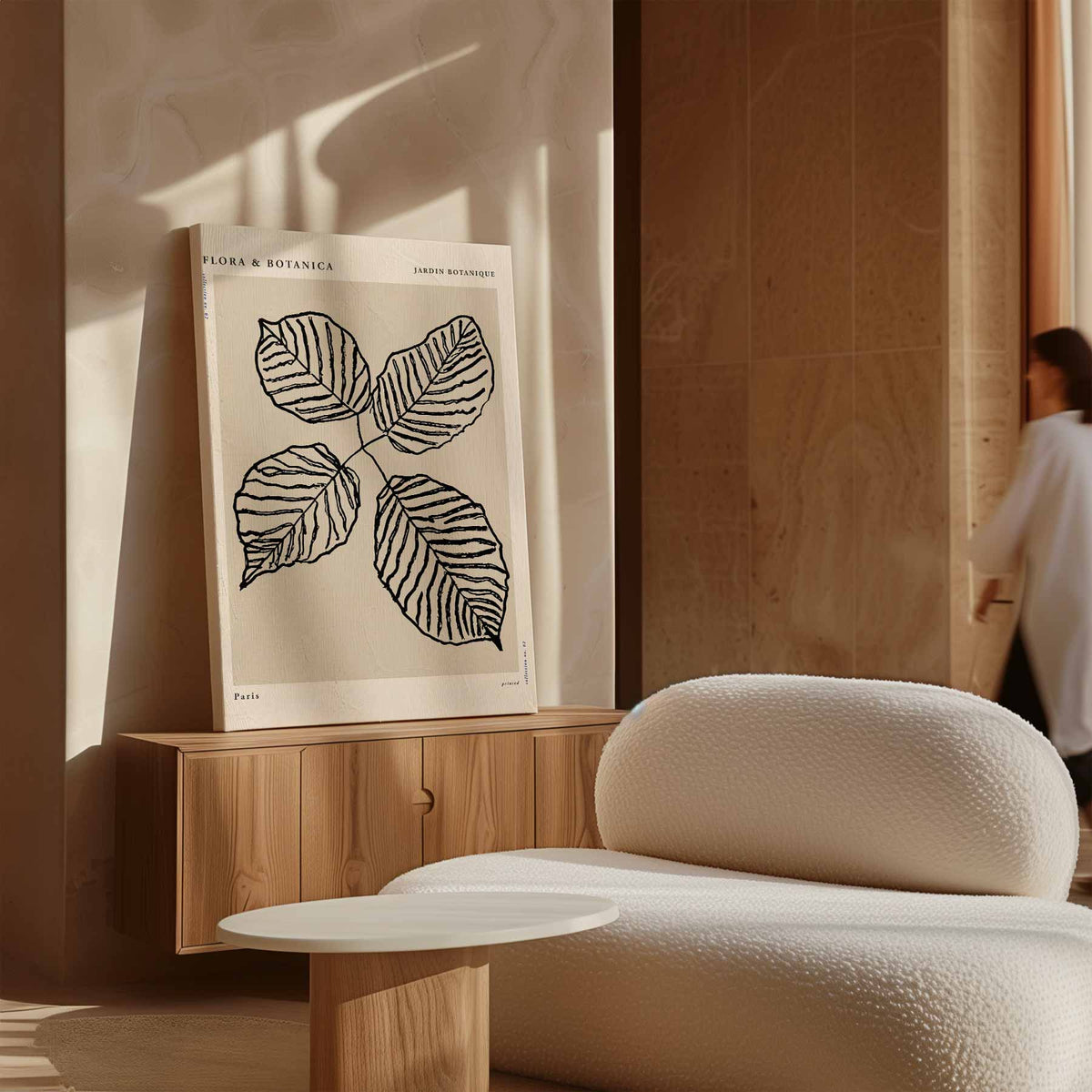 Botanische Bladprint – dibond wanddecoratie in staand formaat