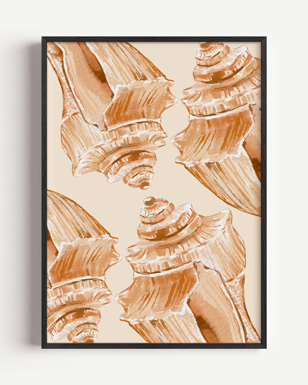 Oranje Schelpen – zeedieren portret poster als wanddecoratie