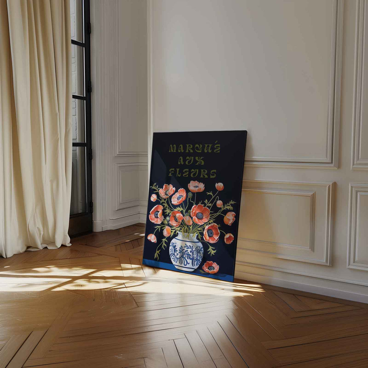 Marché aux Fleurs Schilderij – staand kunstwerk voor modern interieur
