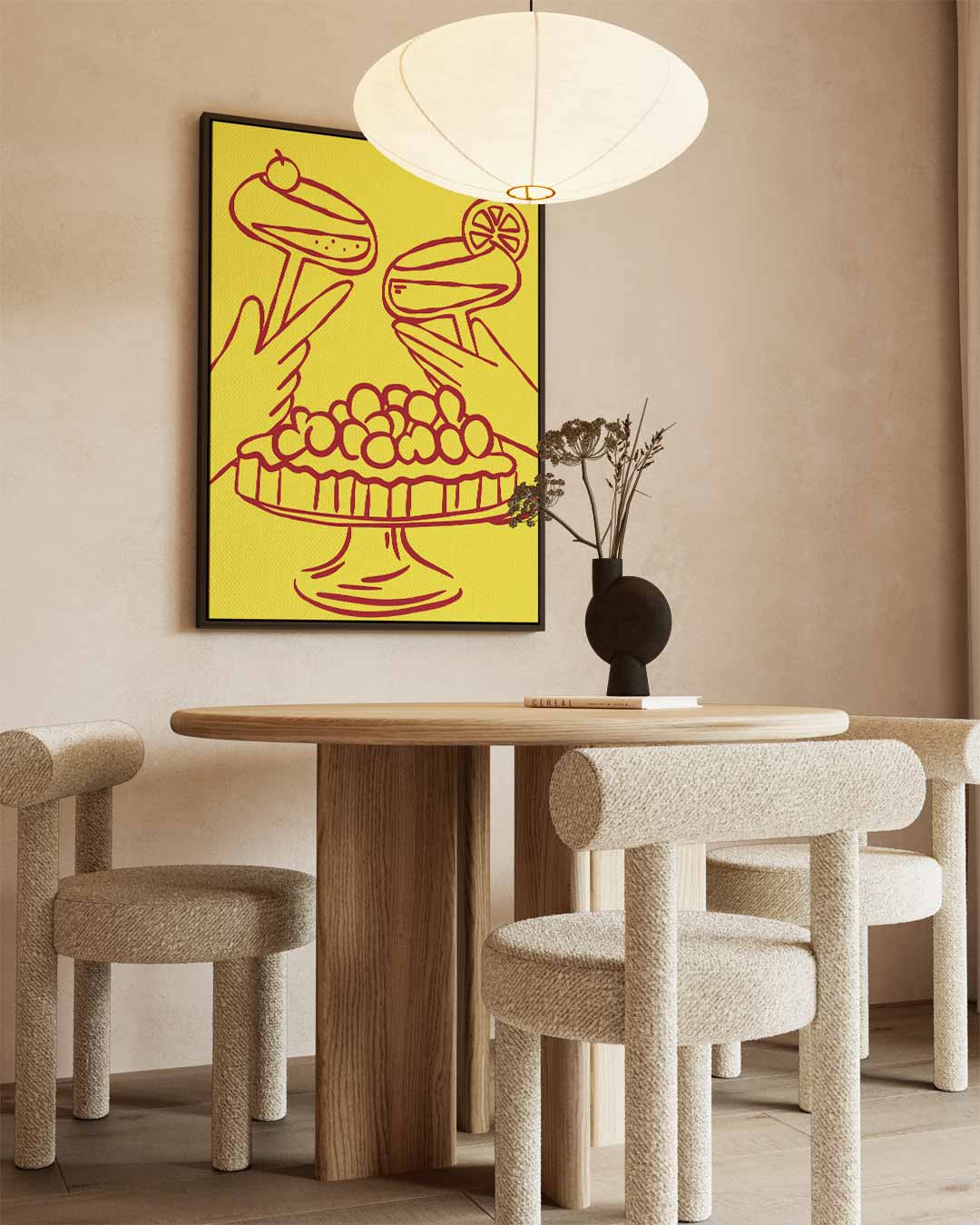 Feestelijke Toast en Taart – canvas wanddecoratie in portret formaat