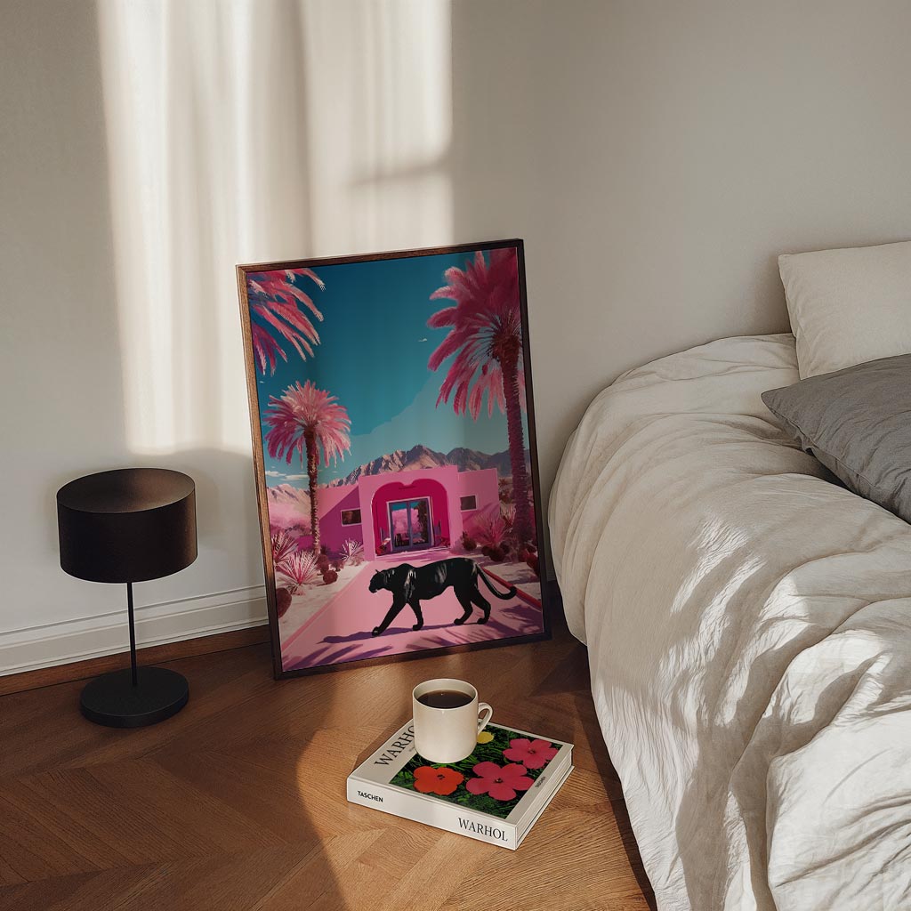 Stralende Roze Panter – staande zomer wanddecoratie van WallArtistic