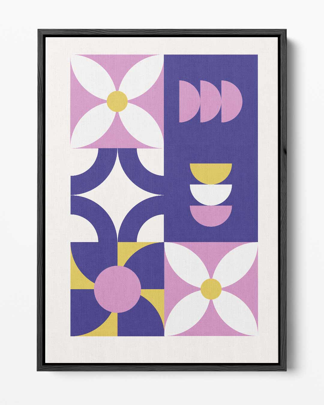 Bloemen in Blauw en Roze – portret kunstwerk als wanddecoratie