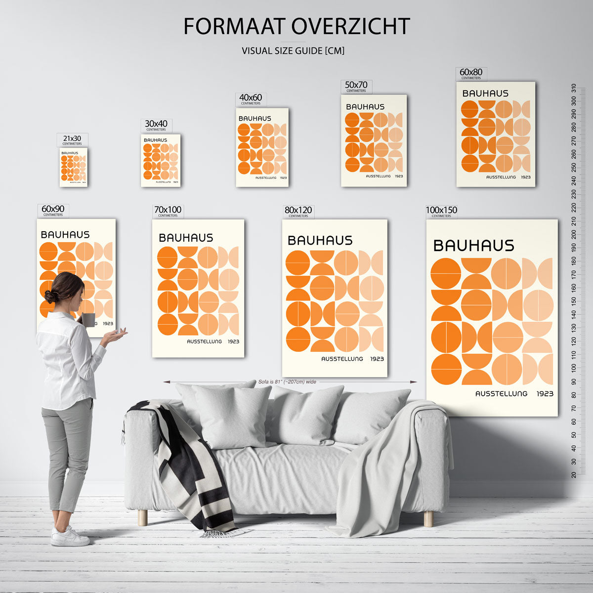 Vormritme en kleur – geometrische poster in Bauhaus-stijl van WallArtistic