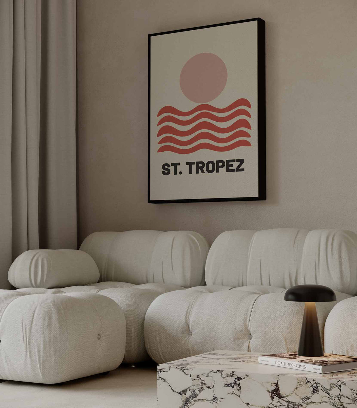 Zonnige St. Tropez – canvas kunstwerk als wanddecoratie