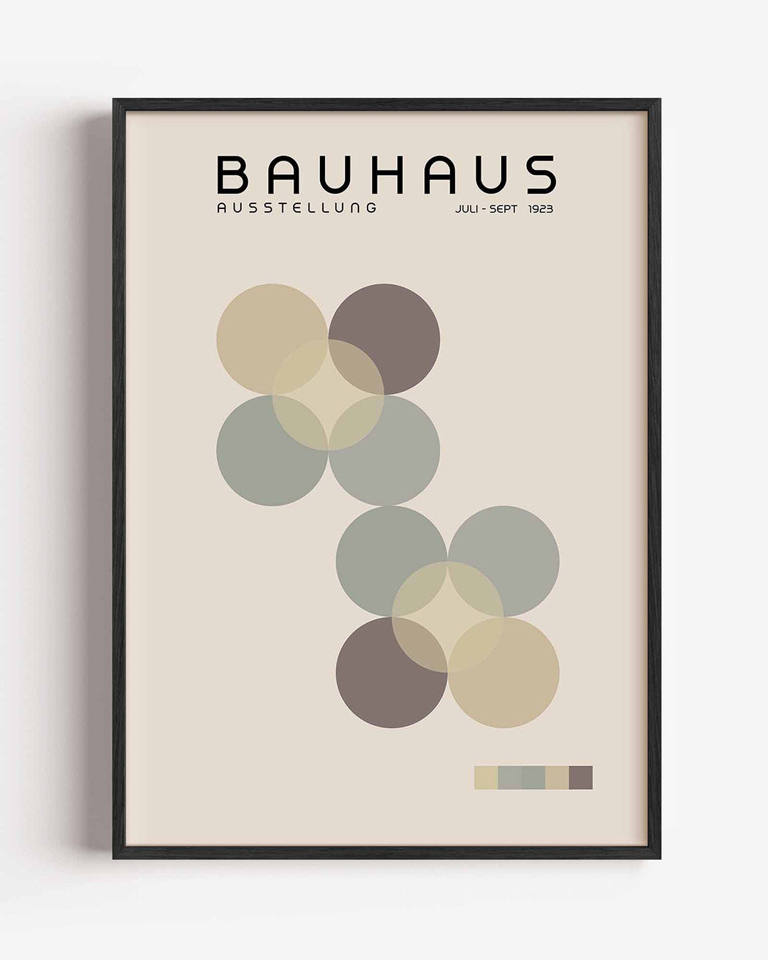 Vormritme cirkelpatroon – staande Bauhaus poster als wanddecoratie