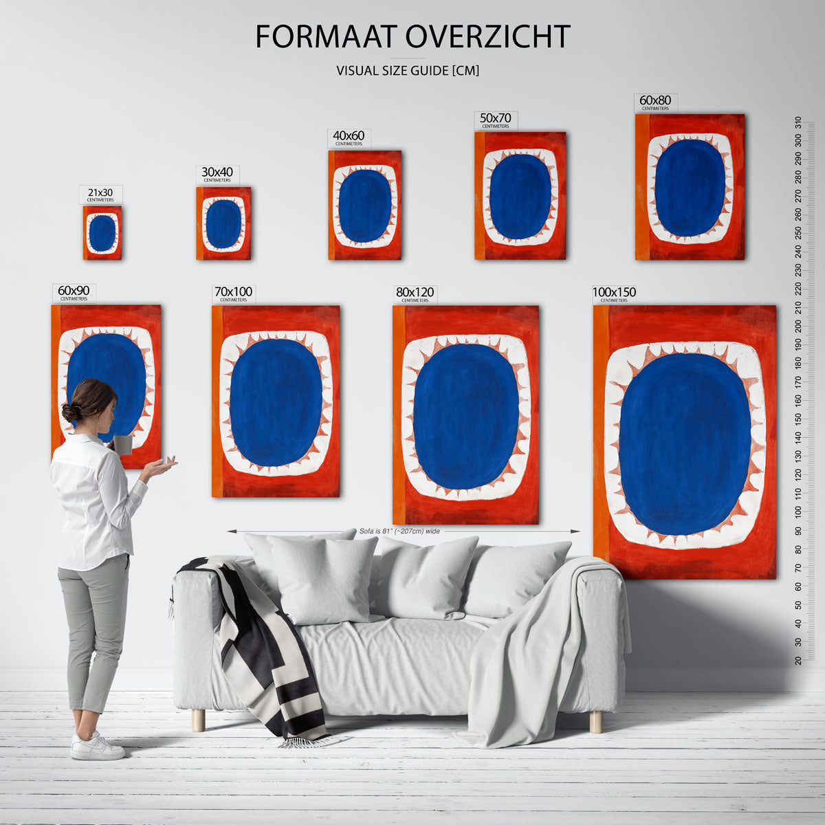 Abstracte vormen – staande muurposter voor een modern interieur