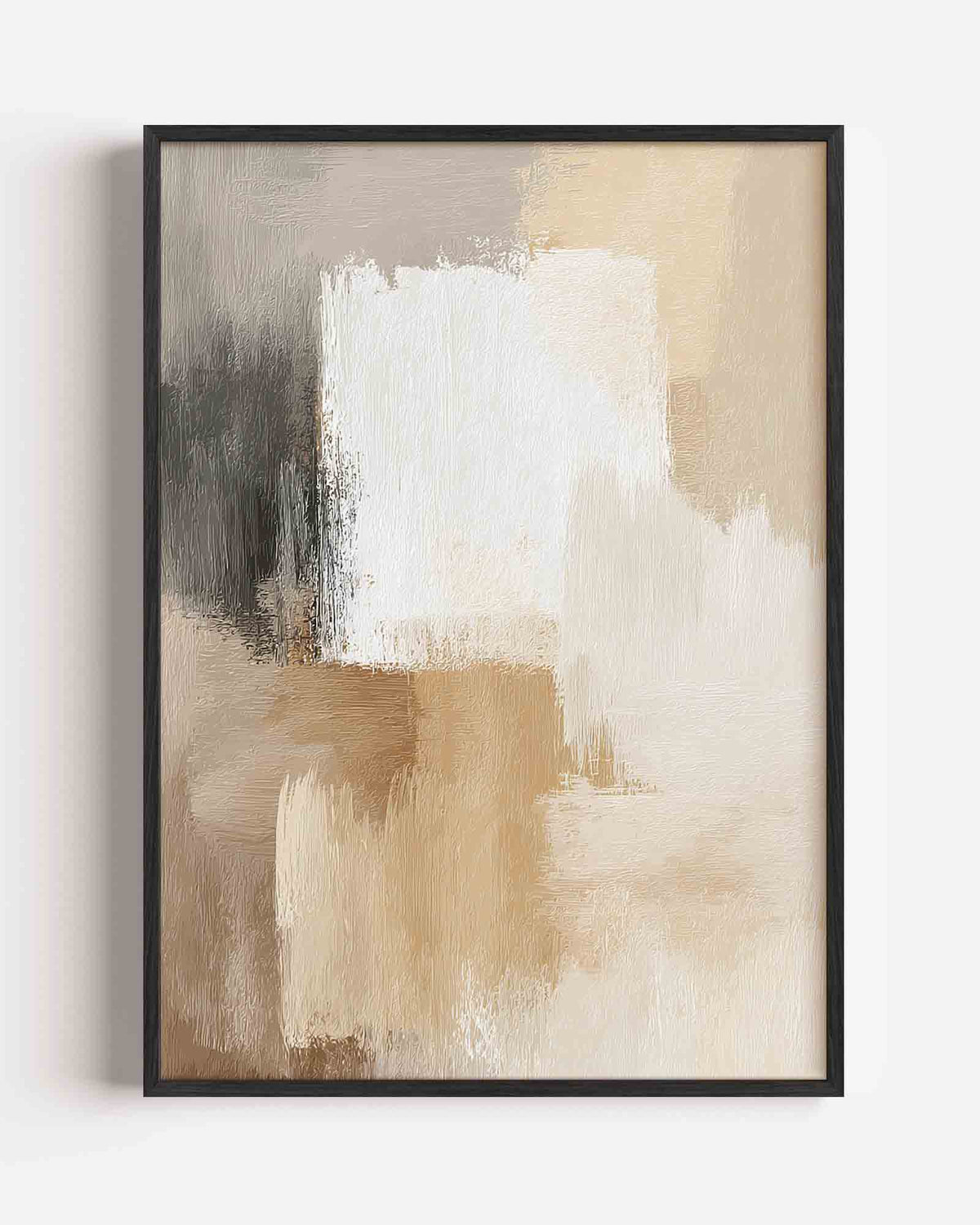Abstracte beige en grijze – abstracte textuur portret poster als wanddecoratie