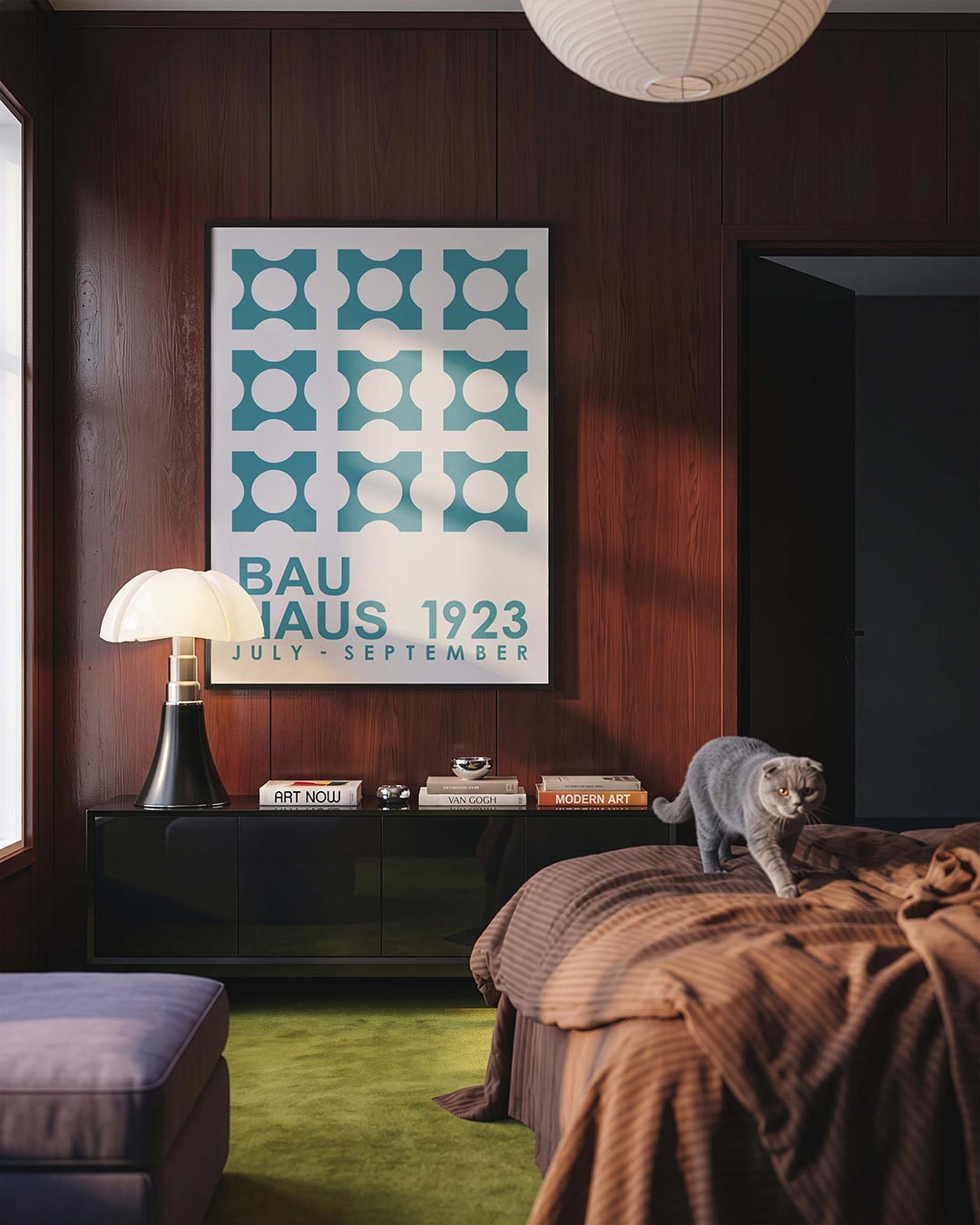Vorm en herhaling – geometrische Bauhaus poster in staand formaat