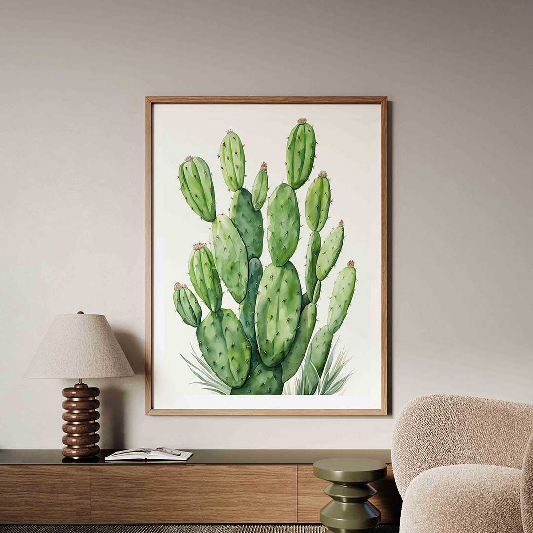 Groene cactus – tropische jungle poster in staand formaat