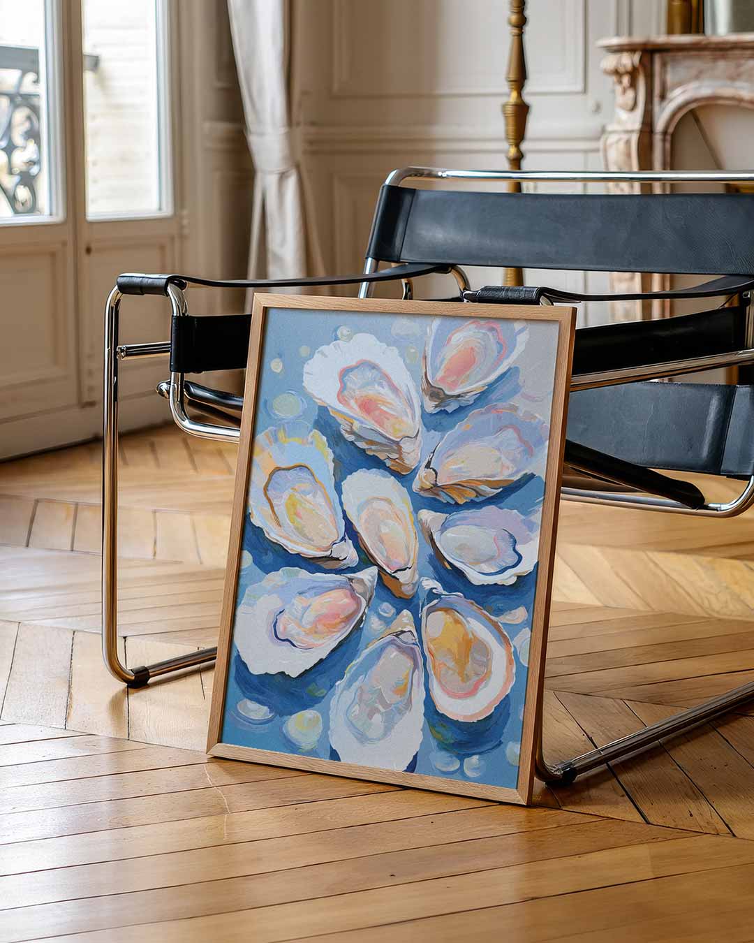 Oceanische Oester Droom – zomerse wandkunst als portret poster
