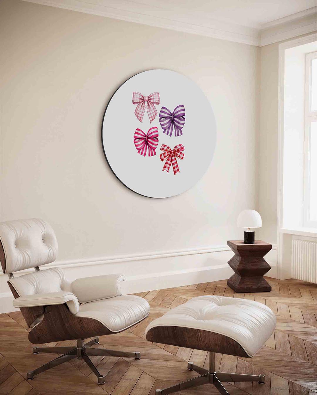 Strikjes – ronde Pop Art wanddecoratie van WallArtistic
