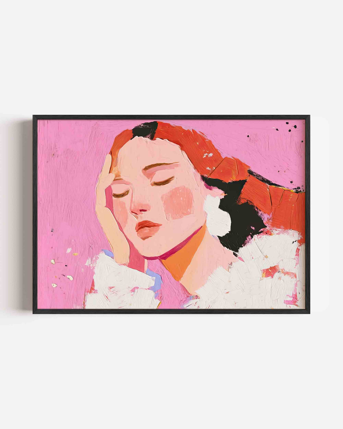 Vrouw met gesloten ogen – vrouwelijk portret als landscape poster