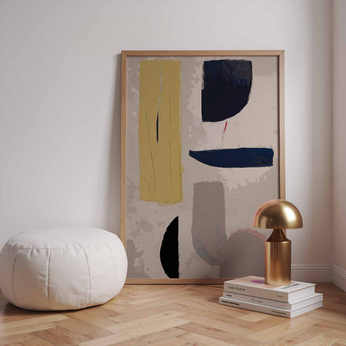 Abstracte Aardetinten – staande kleurrijke abstracte wanddecoratie van WallArtistic