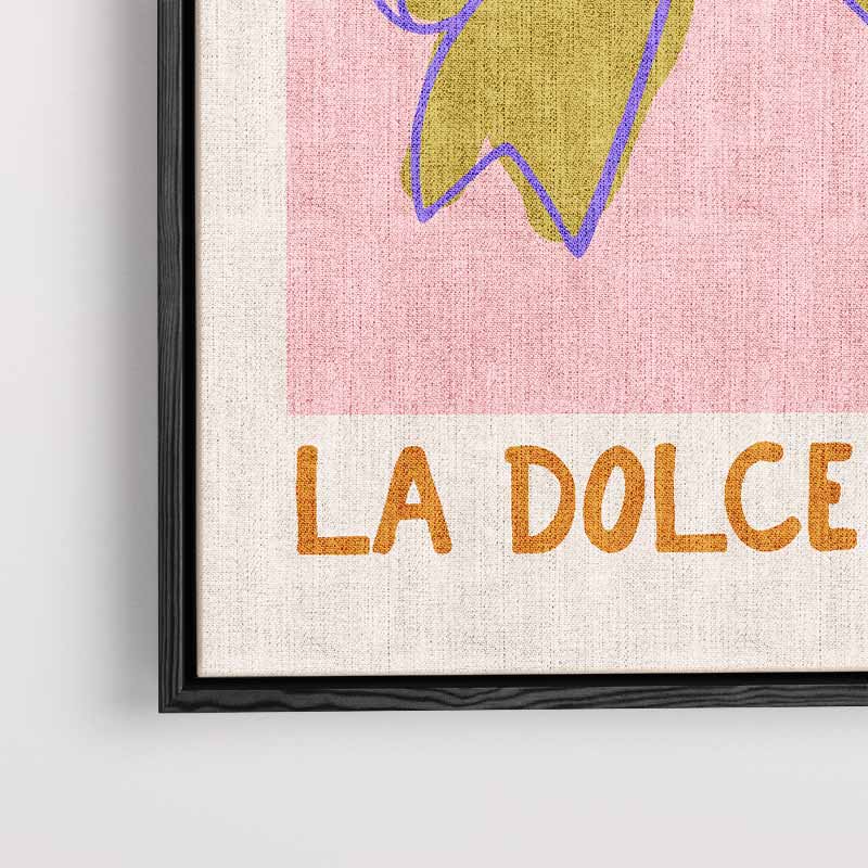La Dolce Vita – kunstwerk met zwarte baklijst