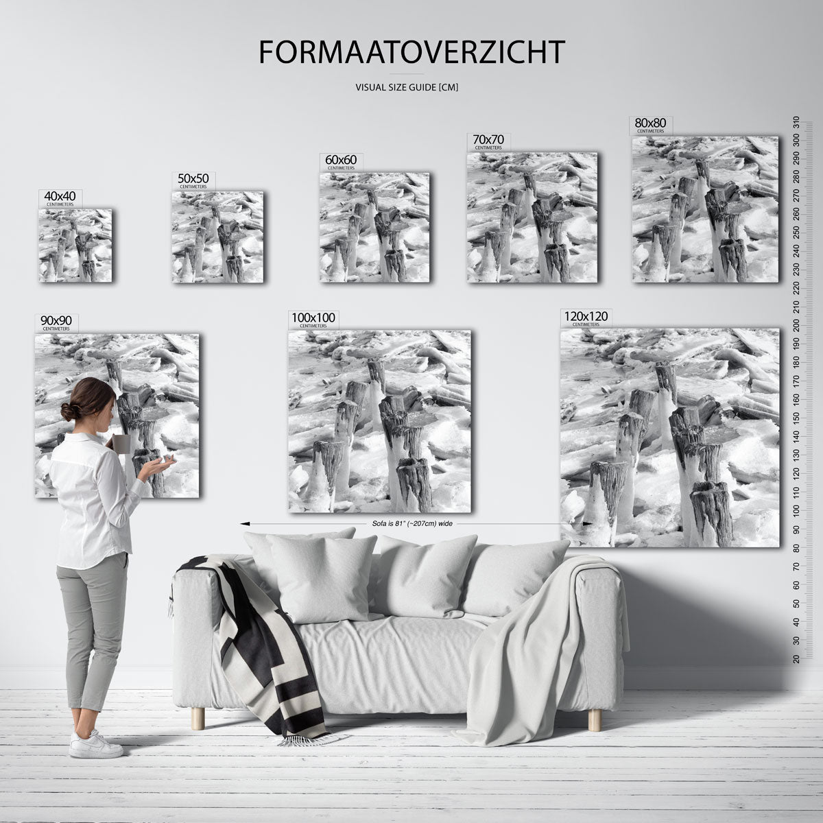 Ijs en hout kunstwerk – materiaalweergave – deze kunstwerk toont verweerde houten palen omgeven door ijs. De texturen van het