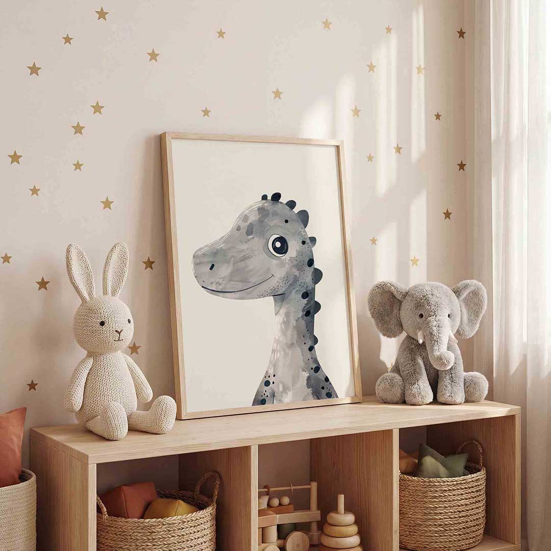 Dinosaurus glimlach – staande kinderkamer wanddecoratie van WallArtistic