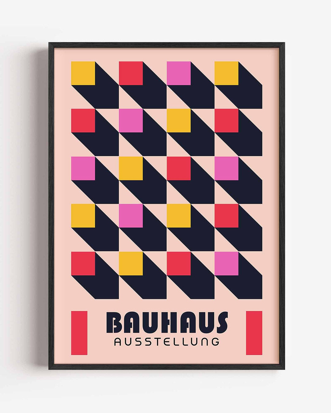 Vorm en schaduw – staande Bauhaus poster als wanddecoratie