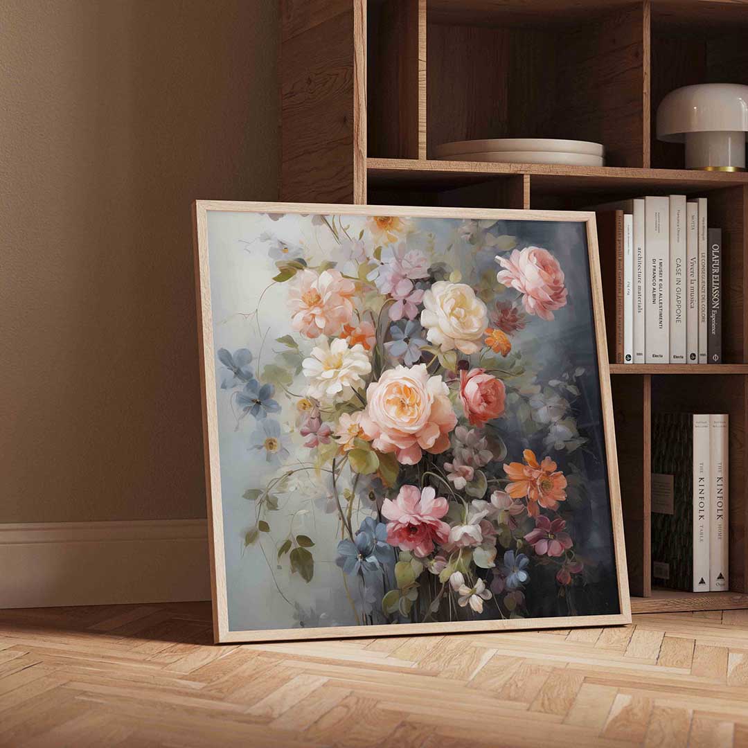 Bloemenpracht – geïllustreerde wandkunst als vierkante poster