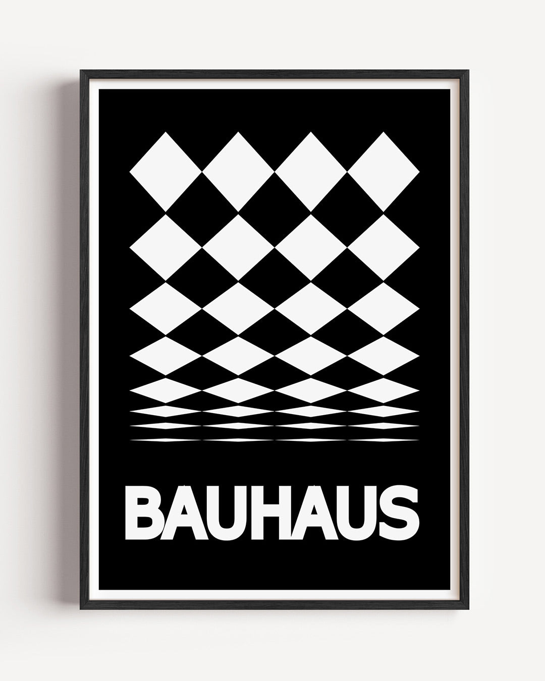 Diamantpatroon en tekst – staande Bauhaus poster als wanddecoratie