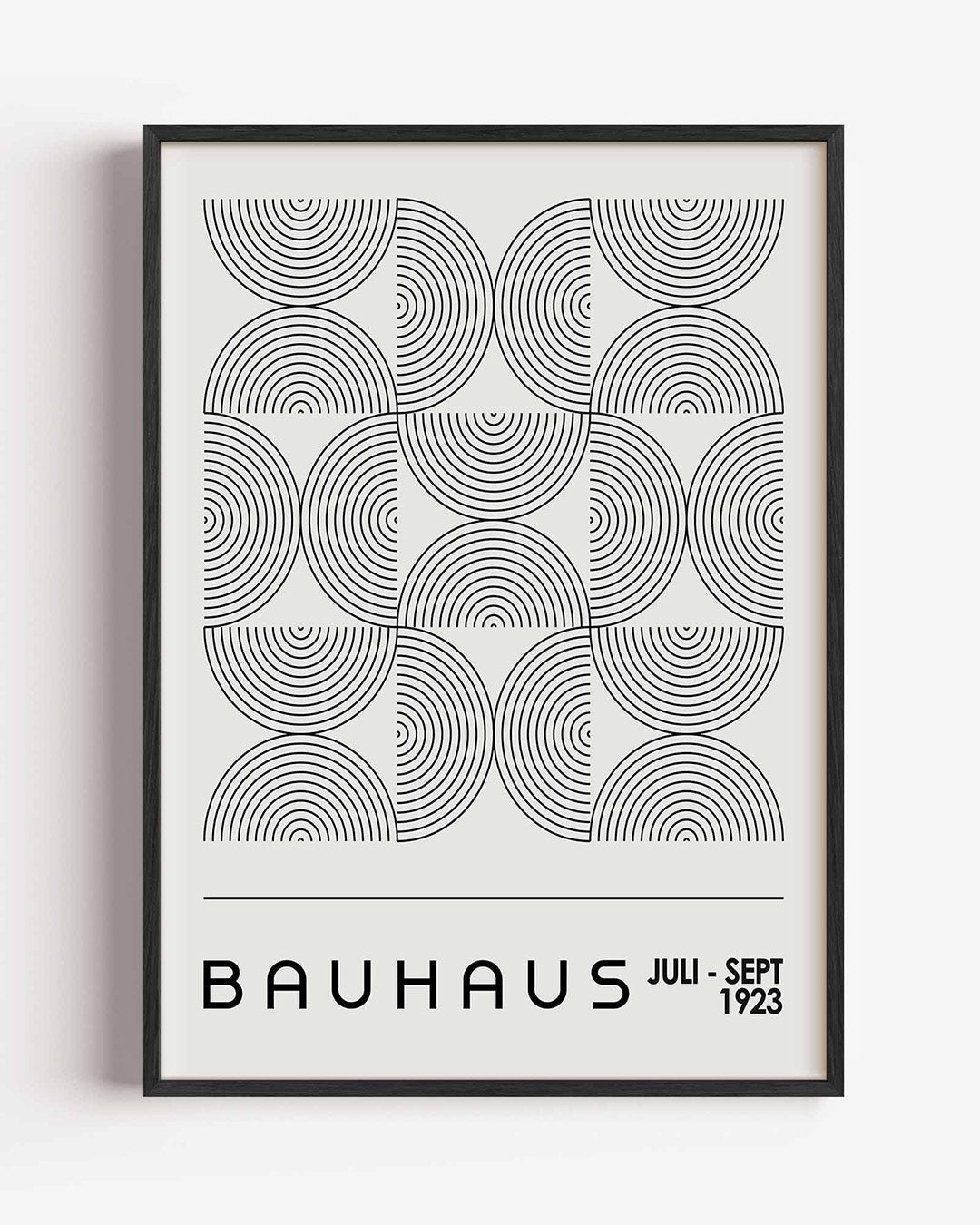 Cirkelpatroon lijnen – staande Bauhaus poster als wanddecoratie