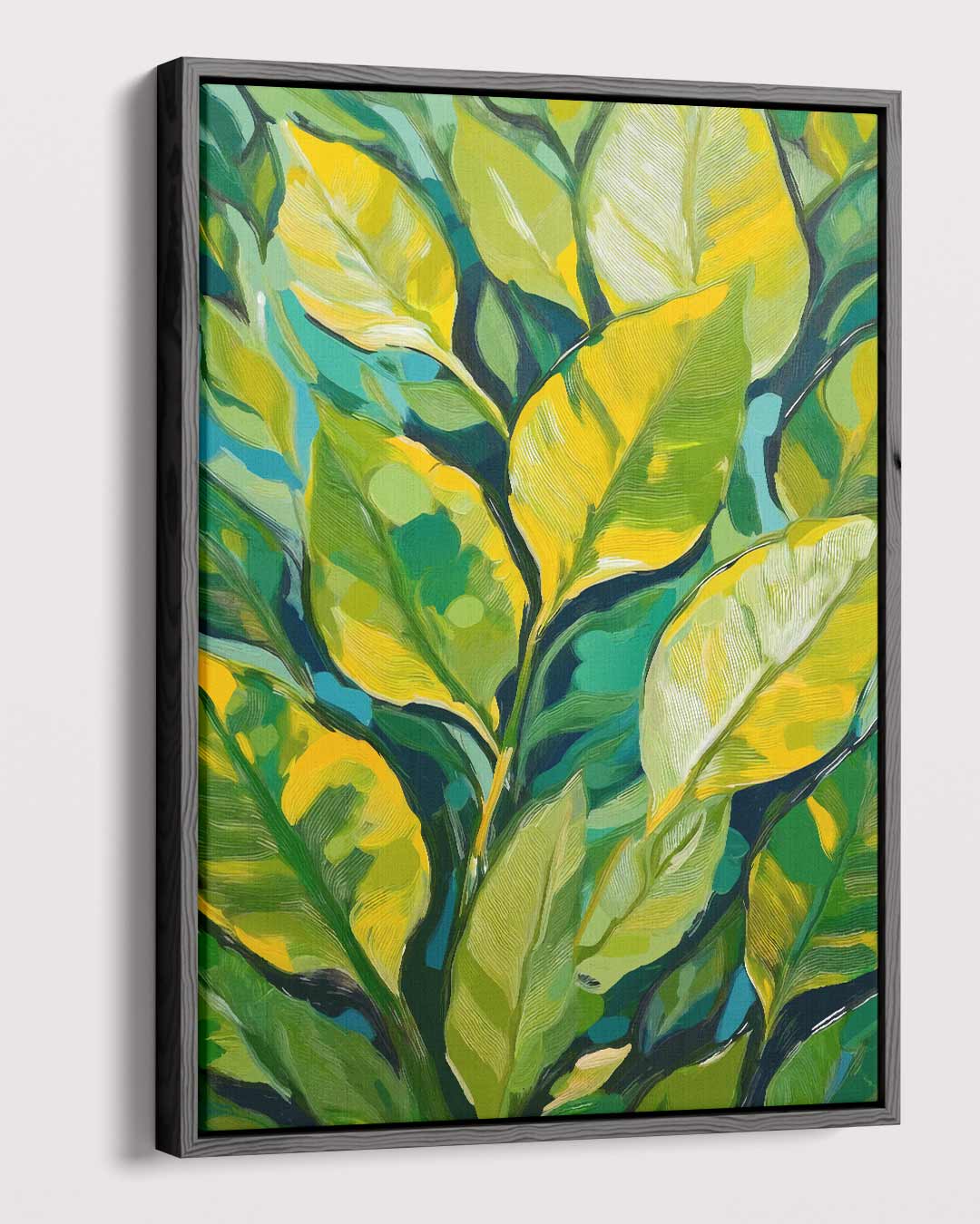 Groene Bladeren Sfeer – dibond kunstwerk als wanddecoratie