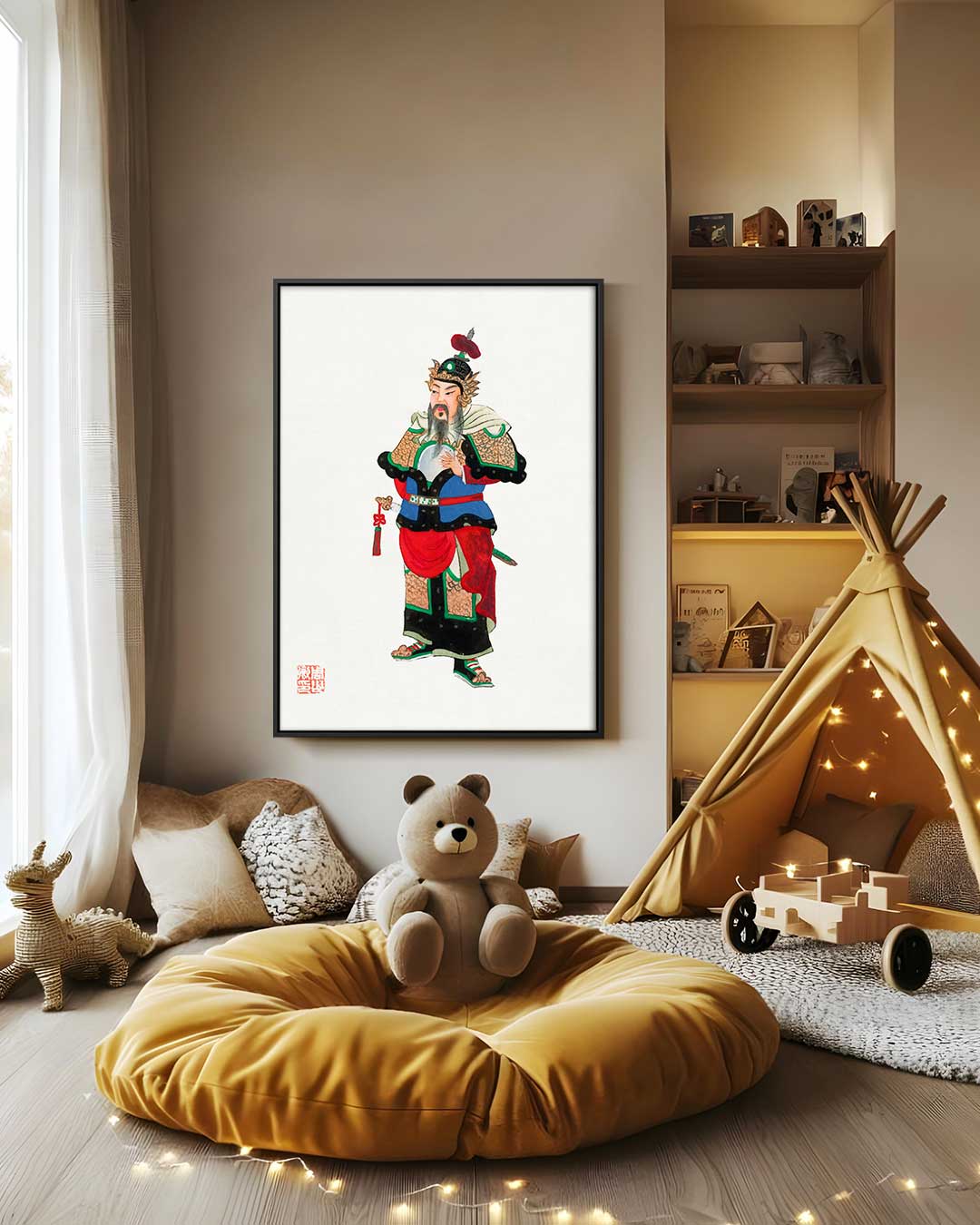 Traditionele Krijger Print – staand kunstwerk voor modern interieur