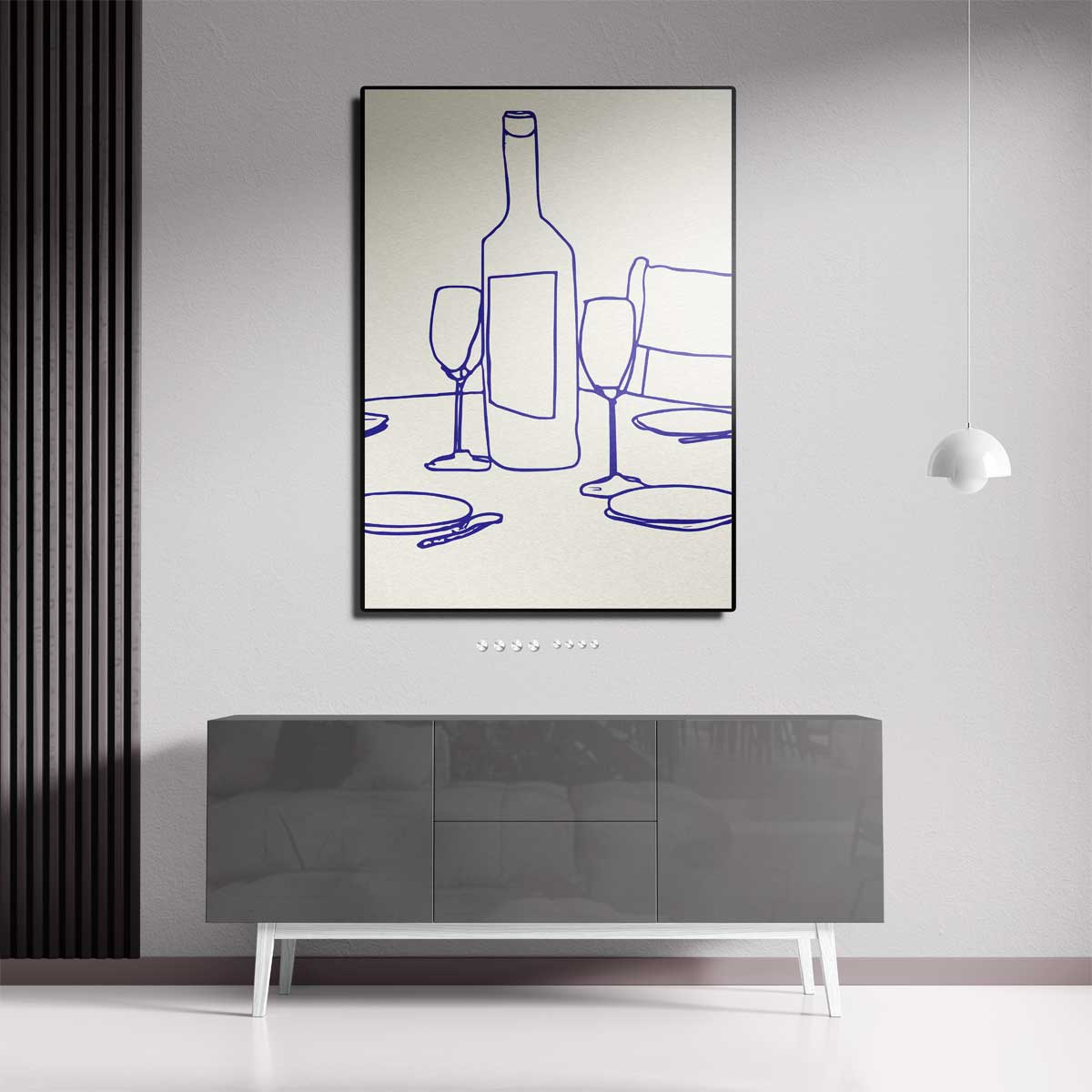 Stijlvolle Tafelscène Illustratie – staande wandkunst voor woonkamer of interieur