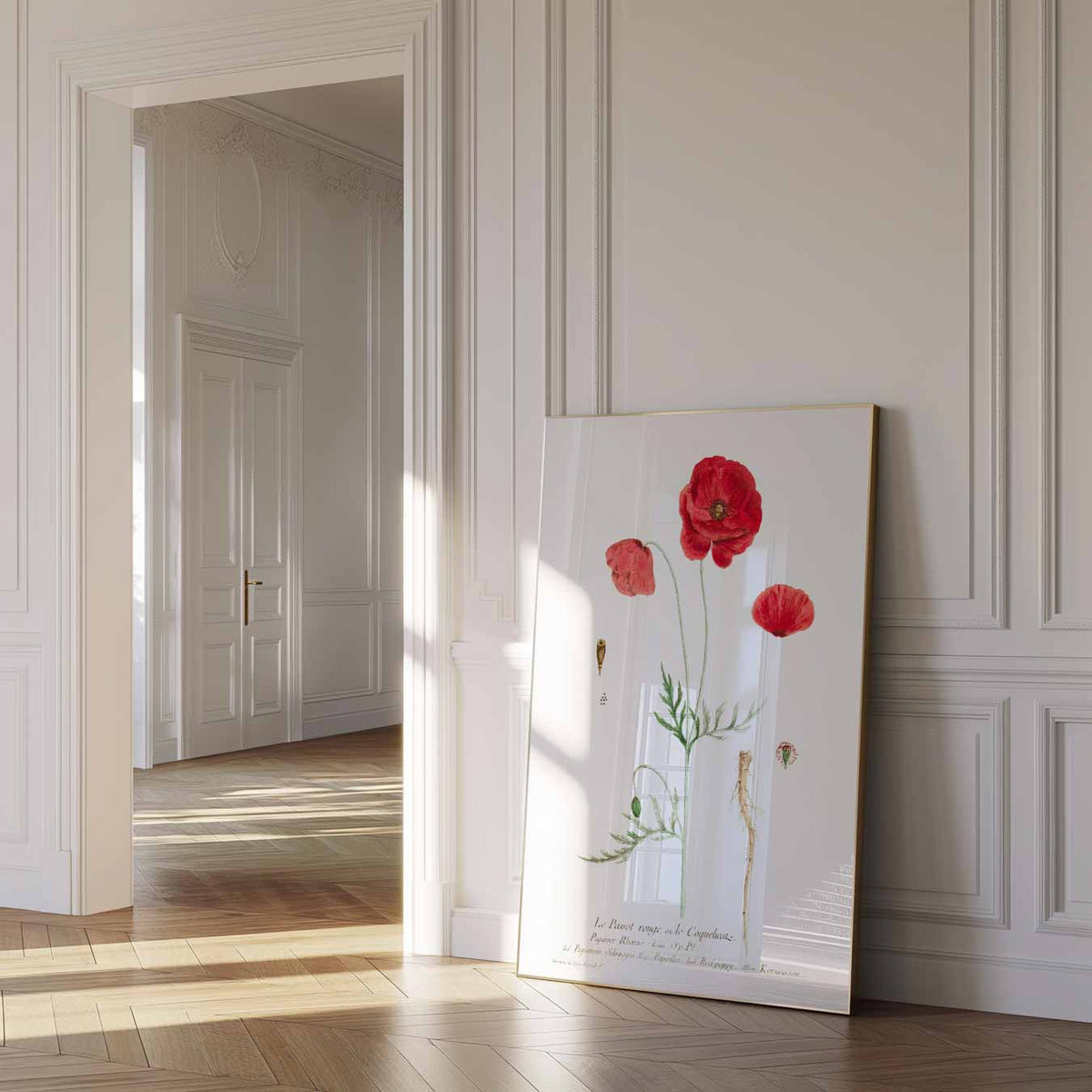 Vintage Klaproos Botanische – urban poster in staand formaat