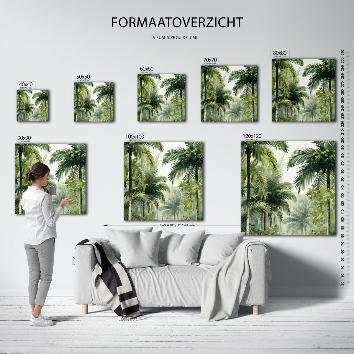 Tropische palmbomen – tropische wandkunst als vierkante poster