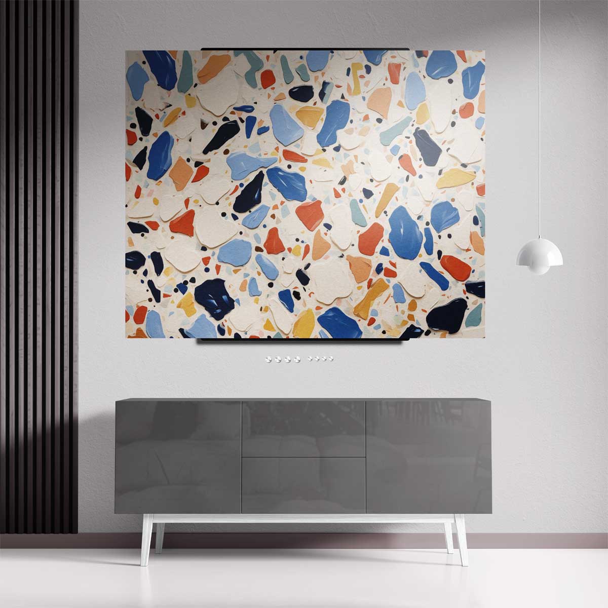 Levendig Terrazzo Inspiratie – kunstwerk met zwarte baklijst