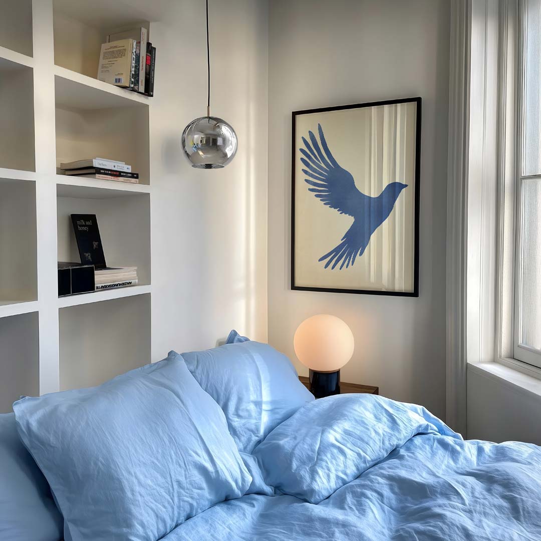 Blauwe vogel – staande dieren wanddecoratie van WallArtistic