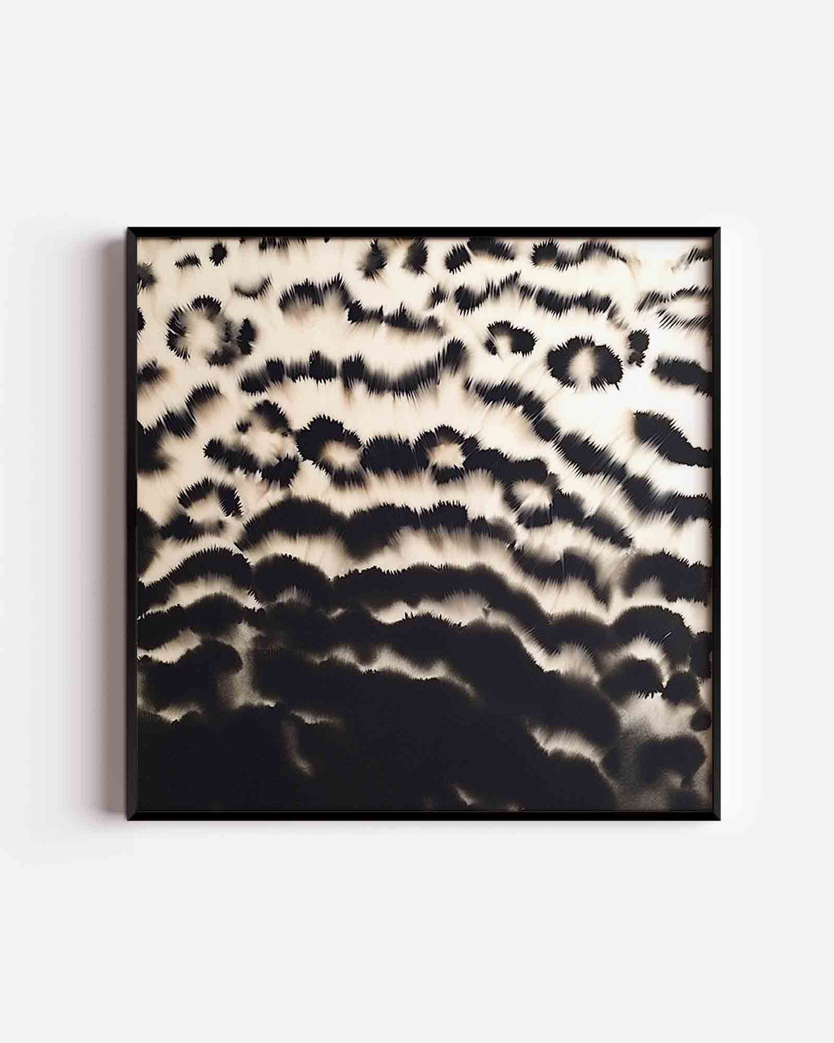 Abstracte zwart wit patroon – jungle vierkante poster als wanddecoratie