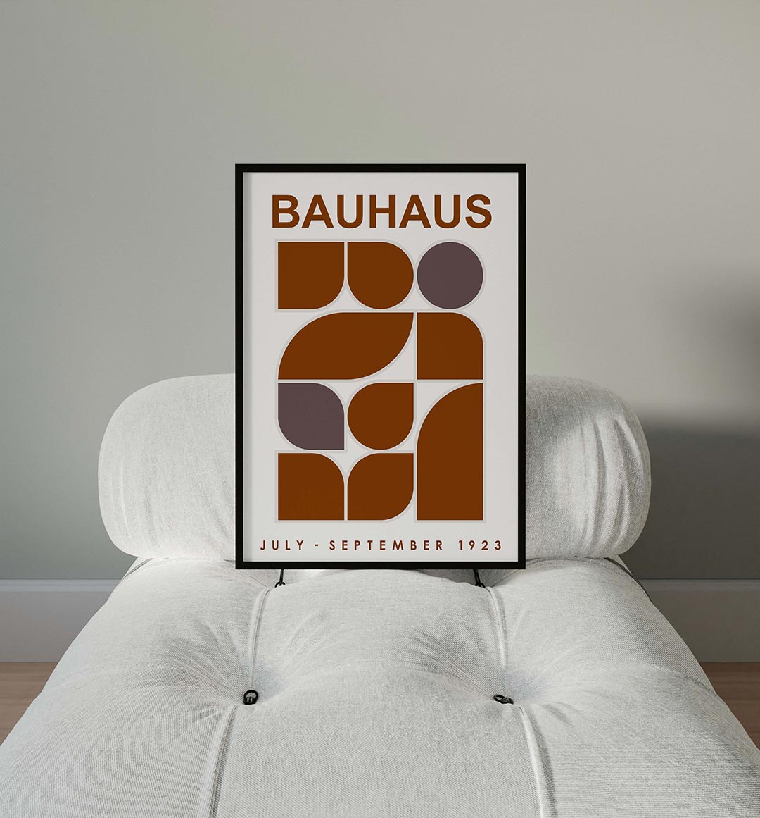 Vormritme en kleur – moderne Bauhaus wandkunst als poster