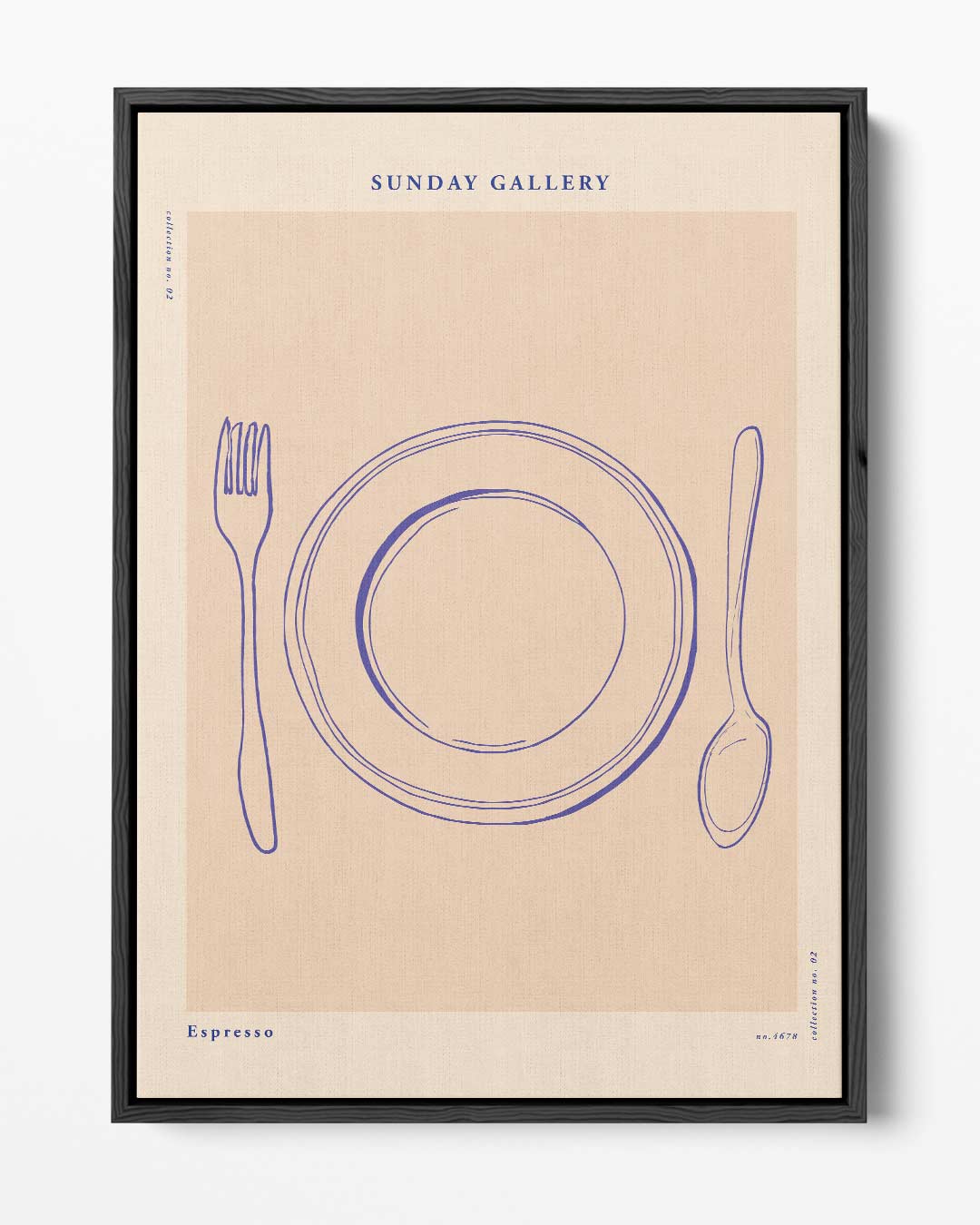 Minimalistisch Dinner Illustratie – portret kunstwerk als wanddecoratie