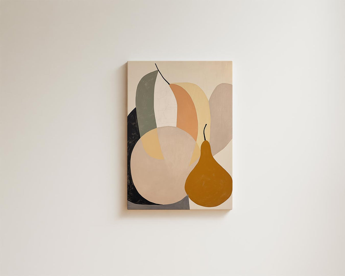 Vrolijke Fruitige Abstractie – kunstwerk met zwarte baklijst