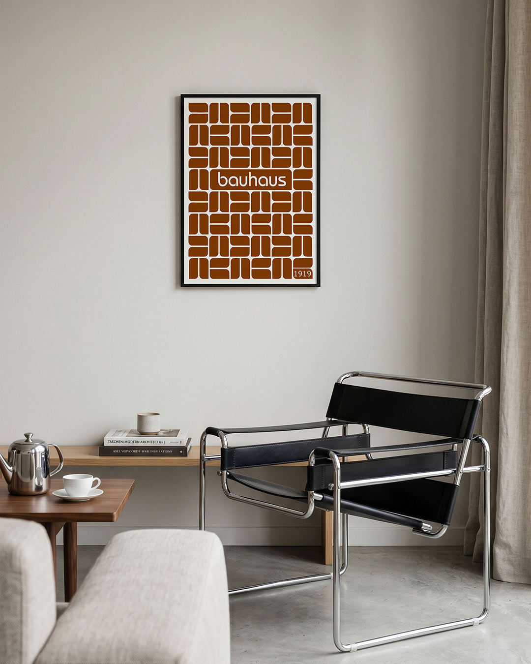 Vormritme en kleur – geometrische Bauhaus poster in staand formaat