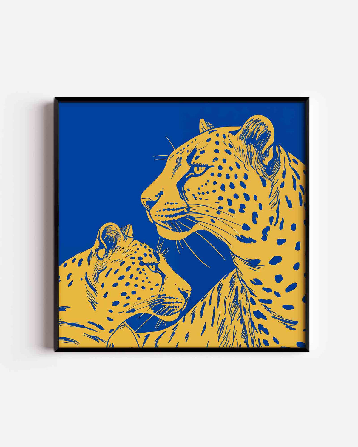 Twee luipaarden – vierkante dierenposter als wanddecoratie