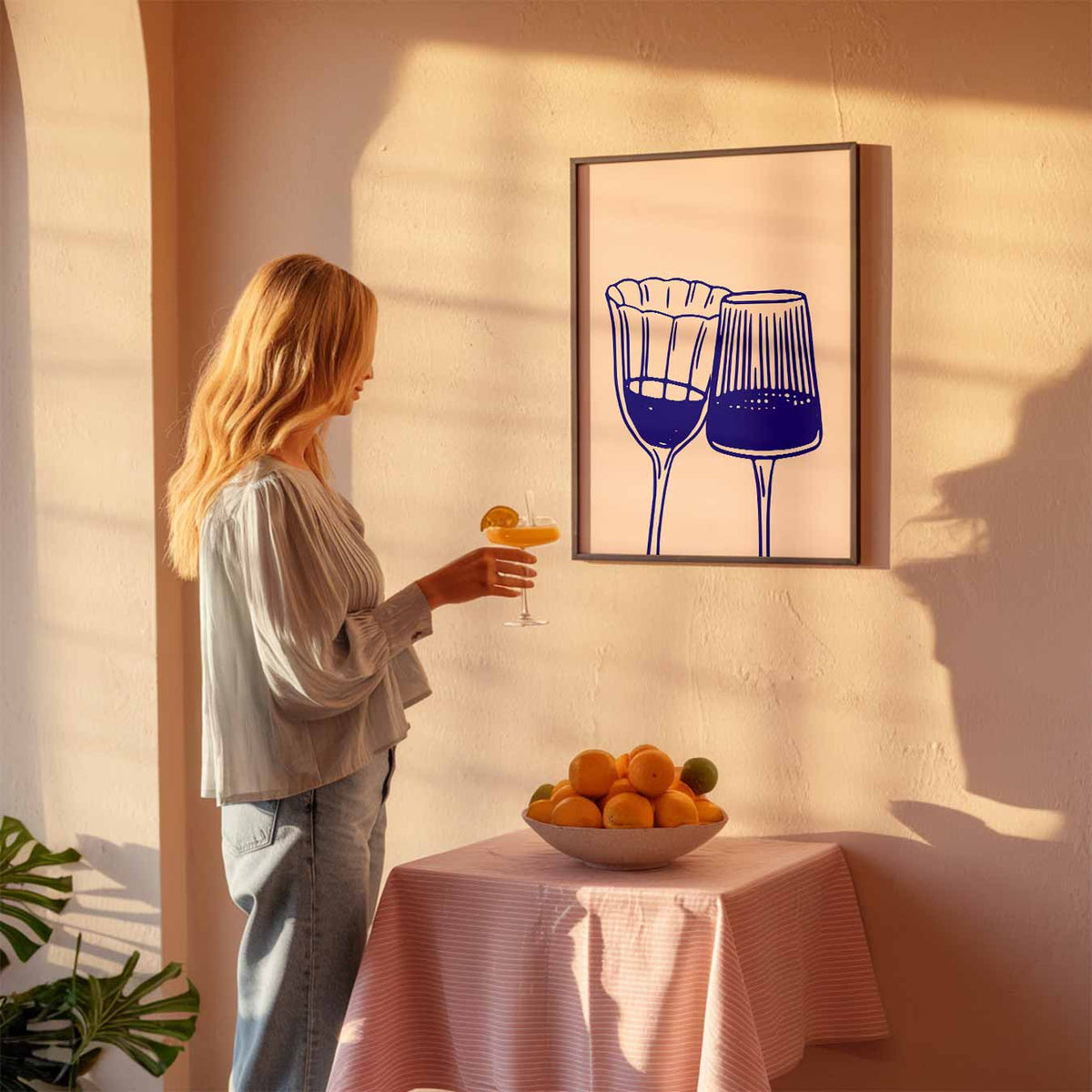 Stijlvolle Glasillustratie – keuken poster als sfeervolle staande wanddecoratie