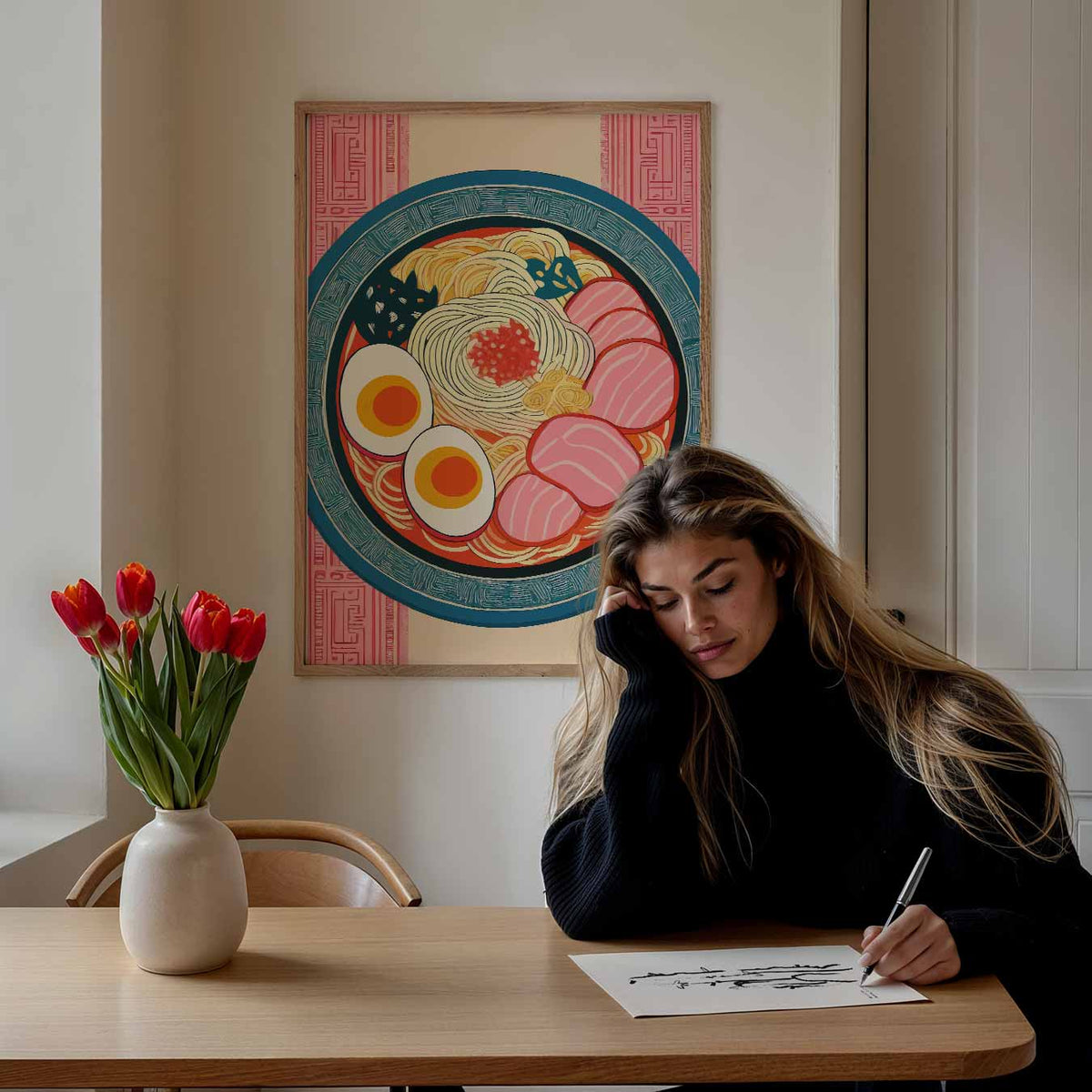 Kleurrijke Ramen Kunstposter – keuken portret poster, afbeelding 7