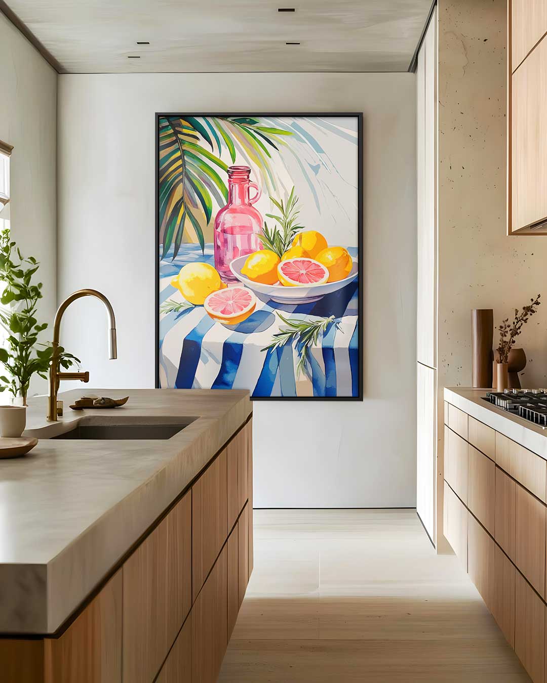 Zomerse Citrus Escapade – staand kunstwerk voor modern interieur